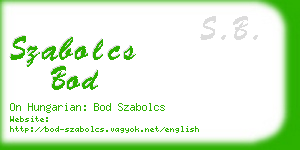 szabolcs bod business card